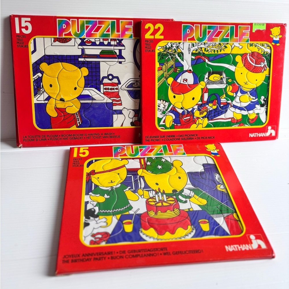 Nathan Bear Puzzle Bundle 1987 France Set